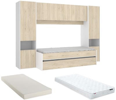 Vente-unique Bedframe hout natuurlijk licht 90 x 190 cm