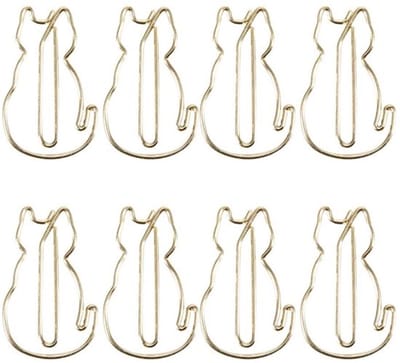 Allecto - katvormige paperclips - metalen clips - roestbestendig - 12