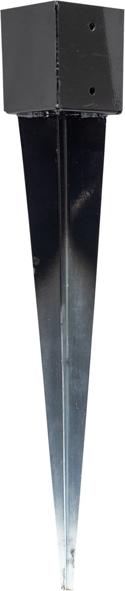 Wovar Paalhouder met punt Zwart Gecoat 12.1 x 12.1 x 75 cm | Per Stuk