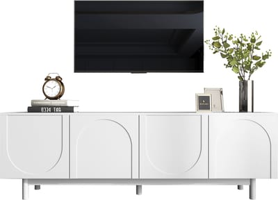 TV-Meubel 175 cm - Lowboard Met Verstelbare Legplanken - Lichtgewicht Ontwerp - Onbekend - Wit