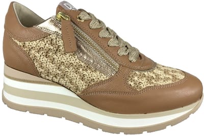 DL Sport 7006 V03 cognac dames sneaker voor steunzolen | Bonne Shoe