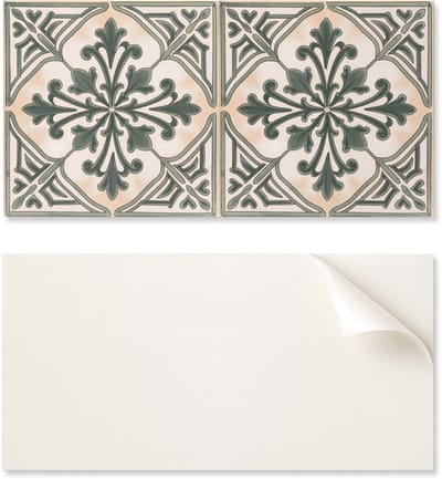 Zelfklevend paneel met print - Perfect voor de keuken 100x50 cm Plantenpatroon in een vierkant