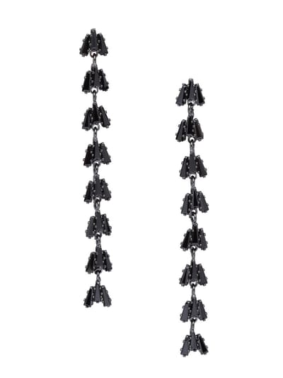 AVANT-GARDE PARIS Oorbellen - Geometrisch - Lang - Rhodium Plated - 7 cm - Dramatische Beweging