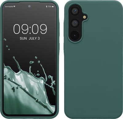 kwmobile telefoonhoesje geschikt voor Samsung Galaxy A55 5G - Hoesje met siliconen coating - Smartphone case in dennengroen