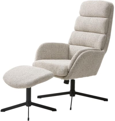 Nordic Home - Khan fauteuil met voetensteun - off white