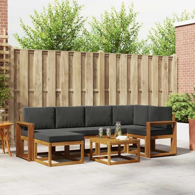 vidaXL - Buiten - bank - set - 7 - st - Natuurlijk - en - Antraciet