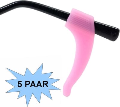 Fako Bijoux - Anti-slip Oorhaakjes - Brilhaakjes - Siliconen - Roze - 5 paar