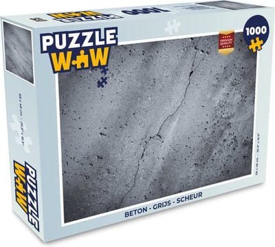 Puzzel Beton - Grijs - Scheur - Legpuzzel - Puzzel 1000 stukjes volwassenen