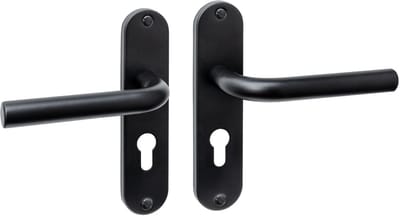 Intersteel Deurkruk Luzern basic op schild ovaal 185x41mm profielcilindergat 55mm zwart