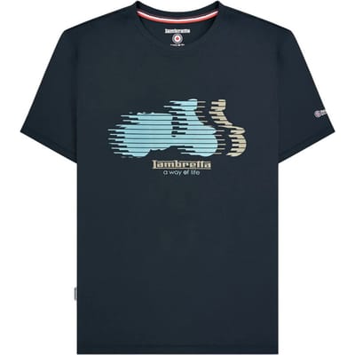 Lambretta Heren Scooter Waas T-Shirt (Marine)