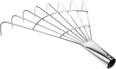 Tuinrakel Bladhark - Hark Grondhark - Bladeren Verzamelen - Roestvrijstaal Constructie - 3.2 cm - Zilver