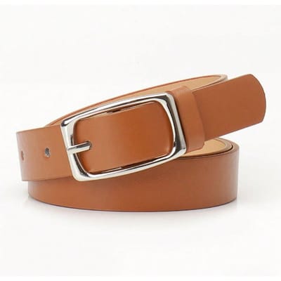 Nieuwe Eenvoudige en High-end Damesriem Modetrend Veelzijdige Doornsluiting Jeansriem Riem Dames 103CM kameel