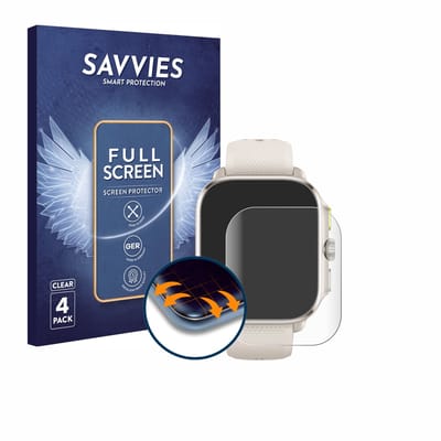 Savvies - Screenprotector voor Huami Amazfit Cheetah (Square) - Folie Beschermfolie transparant volledig dekking 4 Stuks