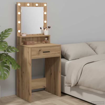vidaXL - Kaptafel - Artisan - Eiken - 50 - x - 41 - x - 135 - cm - Bewerkt - hout