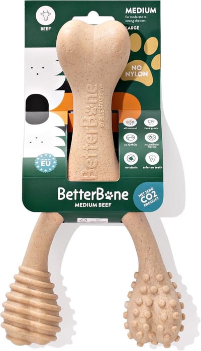 Honden Knaagbot - Kauwspeelgoed Hond - Tanden Reinigen - Natuurlijk Rundvlees Smaak - Medium Groot - Beige