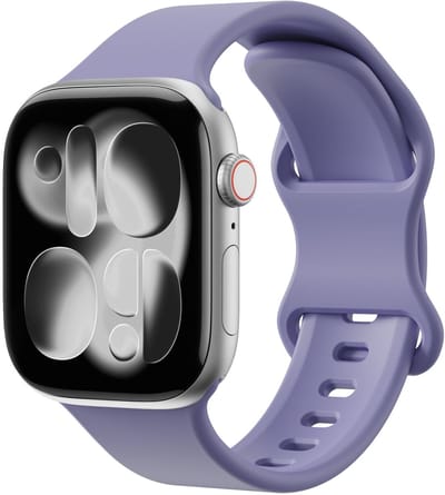 SBG Siliconen Bandje Geschikt voor Apple Watch 1/2/3/4/5/6/7/8/9/10/11/SE - 38/40/41/42MM - Horlogebandje Lavender Grijs