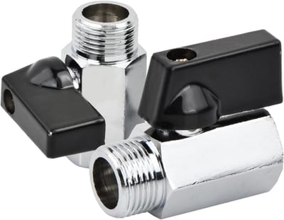 Mini Shut-Off Valve 3/8" BSP Female x Female - Sferische Tap voor Waterverbindingen, Tanks en Externe Kranen - Set van 2 Stuks