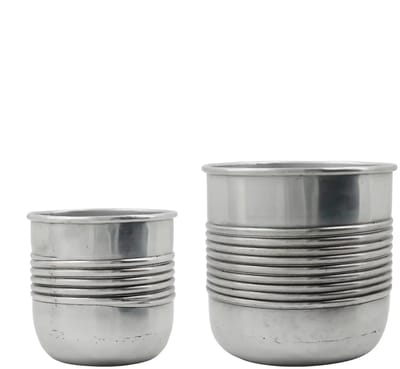 House Doctor Bloempotten Groove zilver 18cm