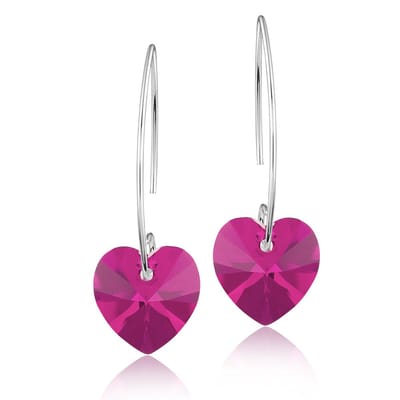 Montebello Oorbellen Pippa HZ109 - Swarovski Hart - 925 Zilver Gerhod. - Ø14mm - 40mm