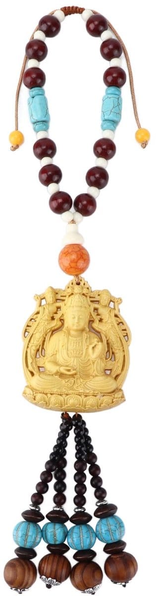 OmGoods - Dailygoody - Boeddha-hanger - Geluksketting - Ontspanning en rust - Uniek hangend ornament - Feng Shui voor in de auto - Perfect voor elke interieurstij