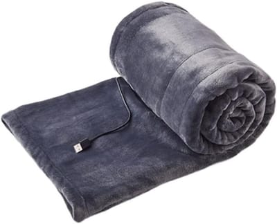 Elektrische deken - Verwarmde plaid - Warmte en comfort - Snelle verwarming - 140x80 cm - Grijs