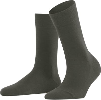 FALKE Sensitive Berlin met comfort tailleband wol katoen sokken dames groen - maat 35-38