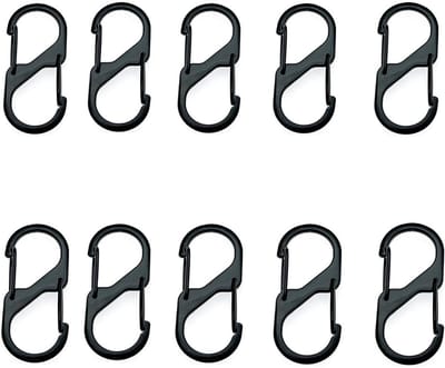 Set van 10 Kleine Carabiner Sleutelhangers met Locking Mechanisme voor Outdoor Activiteiten, Kamperen en Vissen