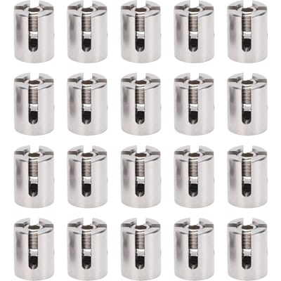 20 STUKS Gekruiste Kabelklemmen T316 Roestvrij Staal Draadklemmen voor 3 mm 1/8 Inch Touwen of Stangfittingen Muur Klimrek Kit gray