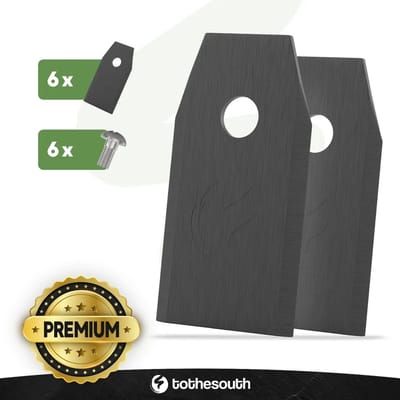 To the South® Universele Robotmaaier Mesjes geschikt voor o.a. Gardena, Husqvarna, McCulloch, Yard Force, Segway, Garden Feelings, Cramer, Ferrex & Florabest Black Coated - 6 stuks