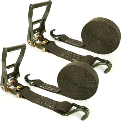 Ratelriemen Heavy Duty - Spanbanden Vracht - Vastzetten Lading - Dubbele J Haak - 2 Inch 6 Meter - Groen