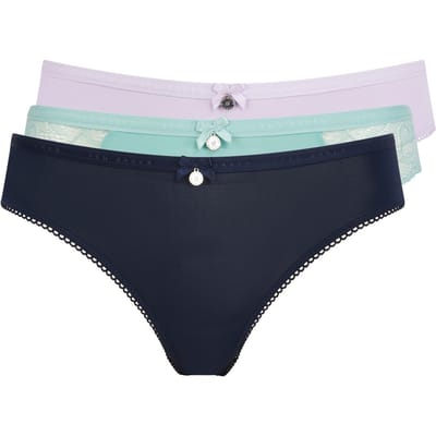 Ted Baker Addison 3pk Solid Brief Navy/lilac/aquifier Maat: L | Slipjes Outlet | Dames | Blauw