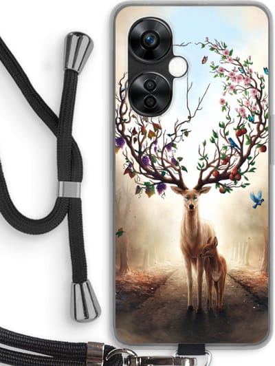 Case Company® - Hoesje met koord geschikt voor OnePlus Nord CE 3 Lite hoesje met Koord - Seasons Change - Telefoonhoesje met Zwart Koord - Bescherming aan alle Kanten en Over de Schermrand