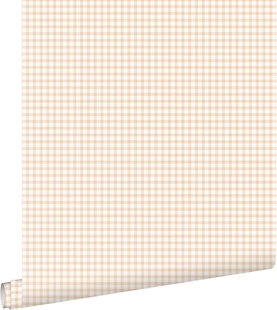 ESTAhome behang ruitjes licht terracotta - 50 x 900 cm - 131642