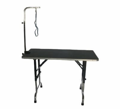 Trimtafel Met Enkele Trimarm - Werkblad 120x60 cm - In Hoogte Verstelbaar 64-91 cm - Met Trimlus - Voor Hond en Puppy - Hondenverzorging - Inklapbaar