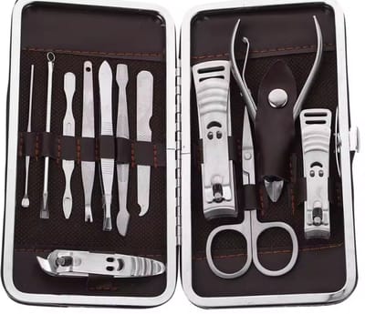 New Age Devi 12-Delige Manicure- en Pedicureset - Nagelverzorging Kit - Opbergetui - Reisset - Nageltang - Voetverzorging