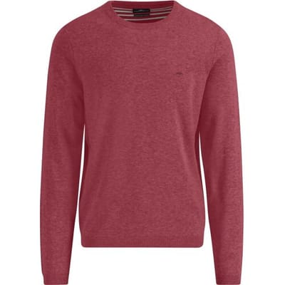 Fynch-Hatton Trui Uni Color O-Neck Air Cotton CmiA Berry / male