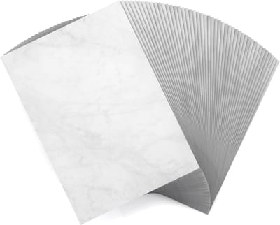 Papier met motief - Decoratief papier - Menu's en documenten - Marmerlook design - A4 120 g/m² - Wit