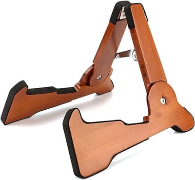 Houten A-Frame Gitaarstandaard voor Akoestische, Elektrische en Basgitaren - Opvouwbaar en Stevig