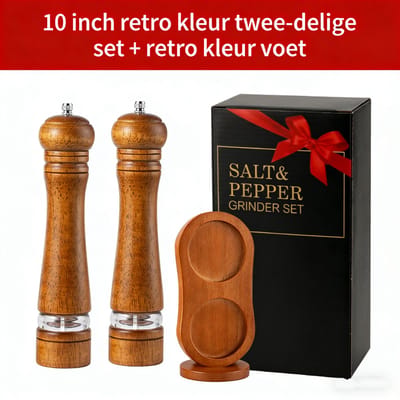 Peper en Zoutmolen set - 25CM - Pepermolen - Zoutmolen - 2 stuks - Instelbare maalgraad- Luxe kwaliteit - Hervulbaar - Barbecue - BBQ accesoires - Zout peper kruiden