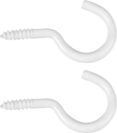 AMIG Schroefhaken - 34x - staal - 23 mm - wit - DHZ ijzerwaren - bevestigingsmaterialen - A merk