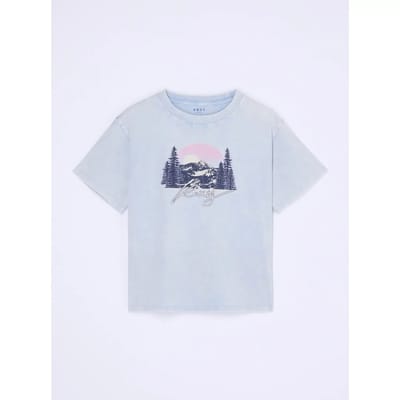 Roxy Evo Oversize Was T-shirt Met Korte Mouwen Blauw 10 Years Meisje