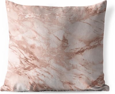 Sierkussen Buiten - Marmer - Patroon - Roze - 60x60 cm - Weerbestendig