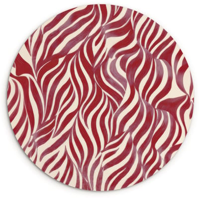 WallCircle® Wandcirkel 150x150 cm - Muurcirkel Golvende vormen - Abstract - Rood - Muurdecoratie woonkamer - Wanddecoratie slaapkamer - Kamer decoratie accessoires - Ronde schilderijen
