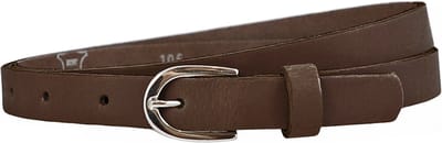 Landley Smalle Dames Riem Leer Bruin - 2 cm - Leren Broekriem Smal - Vrouwen Tailleriem - Lengte totaal 100 cm / Riemmaat 85
