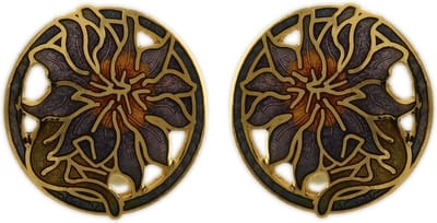 Behave - Oorclips dames - bloemmotief - paars - 2 cm
