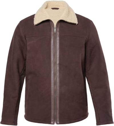 JP 1880 - Heren - Leren jasnubuck-lamsleer echt lamsnappaleer - Donkerbruin - Maat 4XL