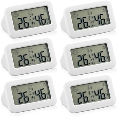 Digitale Thermometer en Hygrometer – Mini Vochtigheidsmeter voor Binnen met Smiley Indicator – Perfect voor Babykamer, Woonkamer, Kantoor en Keuken