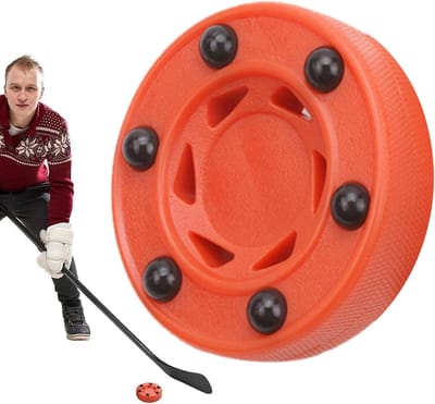 Straathockey Puck - Roller Hockey Bal - Sporten Buiten - Duurzaam Nylon PVC - 7.5 cm Diameter - Zwart