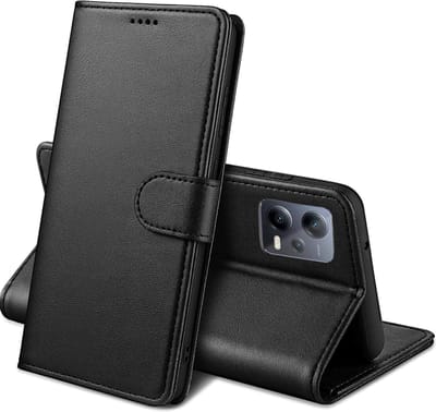 Hoesje Portemonnee voor Xiaomi Redmi Note 12 Pro Plus 5G Zwarte portemonnee met magnetische klep en kaartopslag