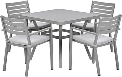 Garden Impressions Amarillo tuinset 5-delig - Mina tuintafel 90x90 taupe